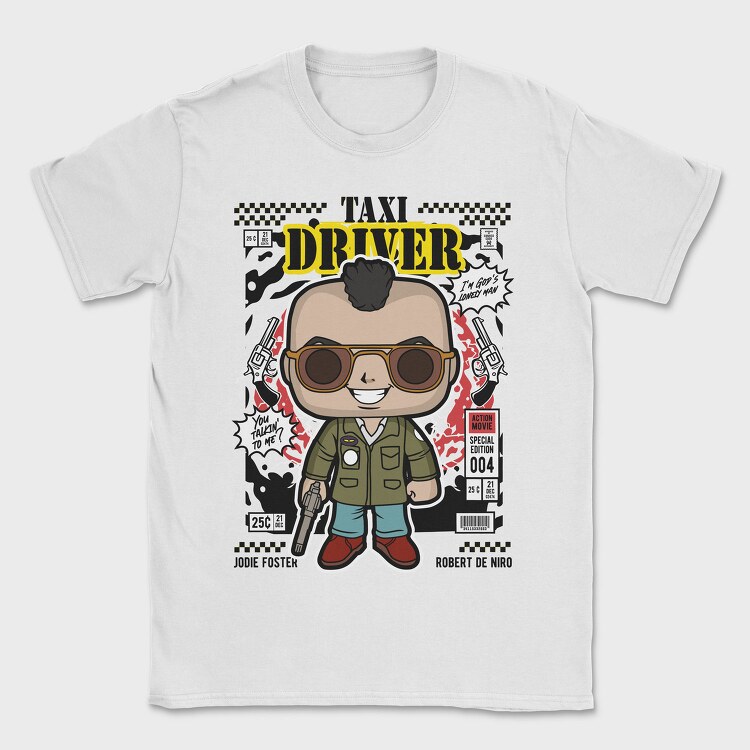 Taxi Driver Pop Art, Tricou Barbati (Unisex)