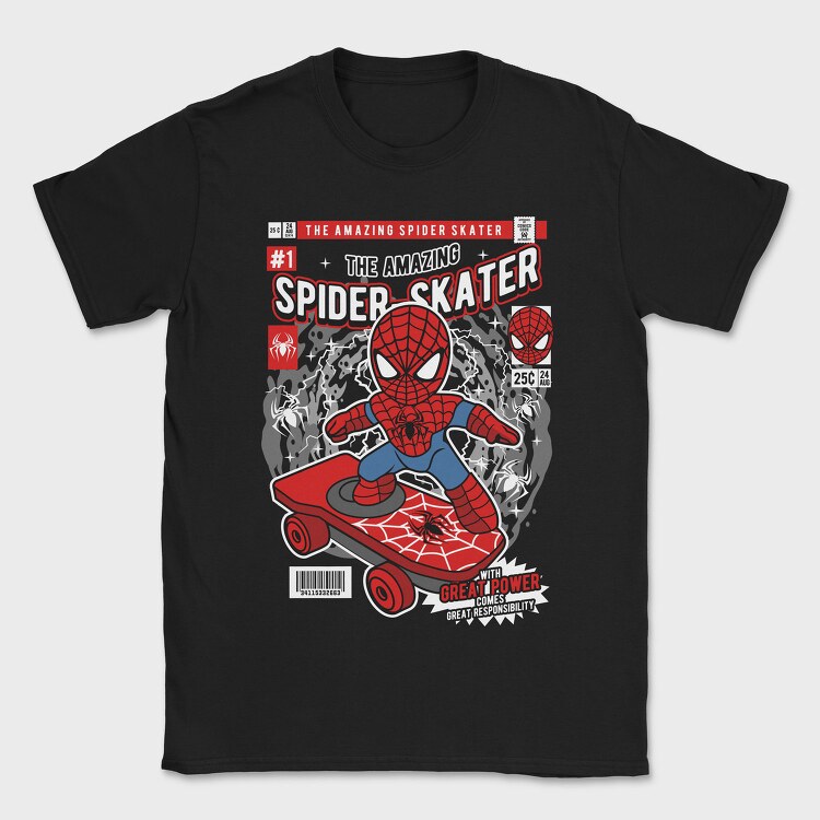 Spider Skater Marvel, Tricou Barbati (Unisex)