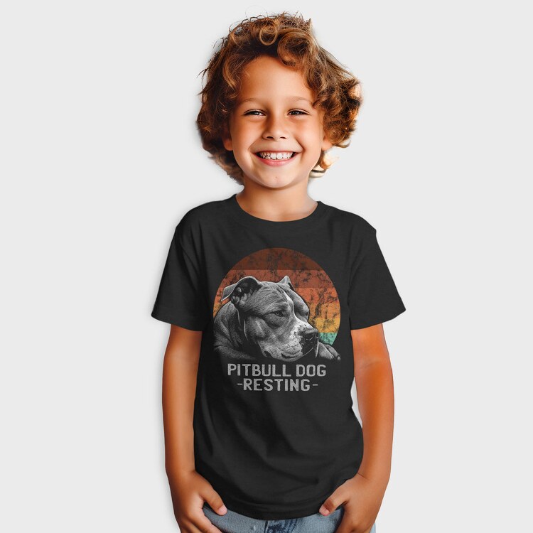 Pitbull Dog Resting, Tricou Copii