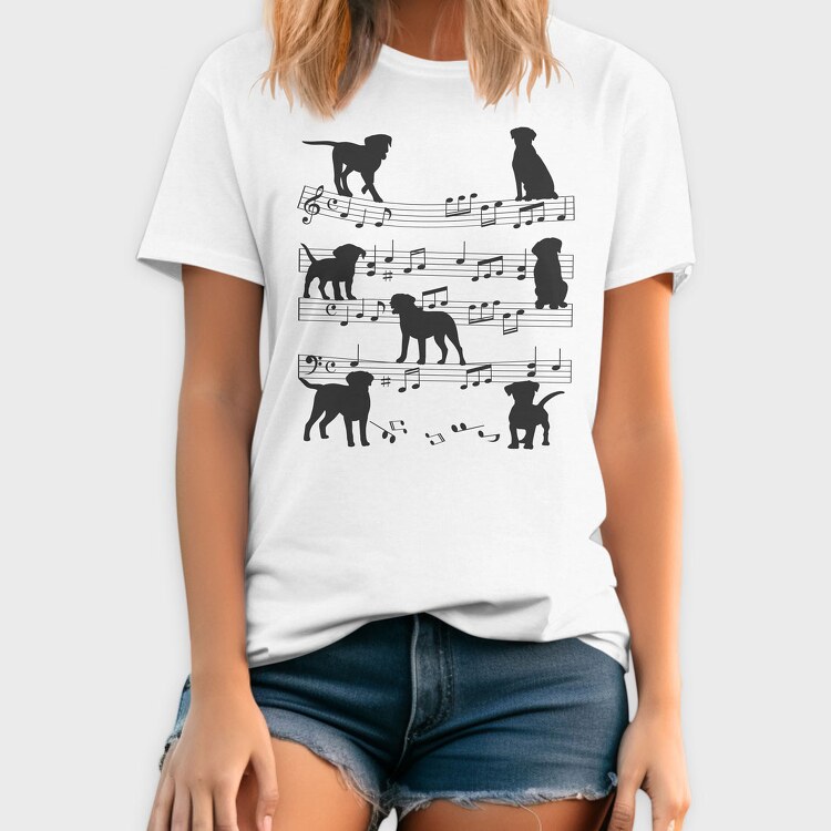 Music Staff Dogs, Tricou Barbati (Unisex)