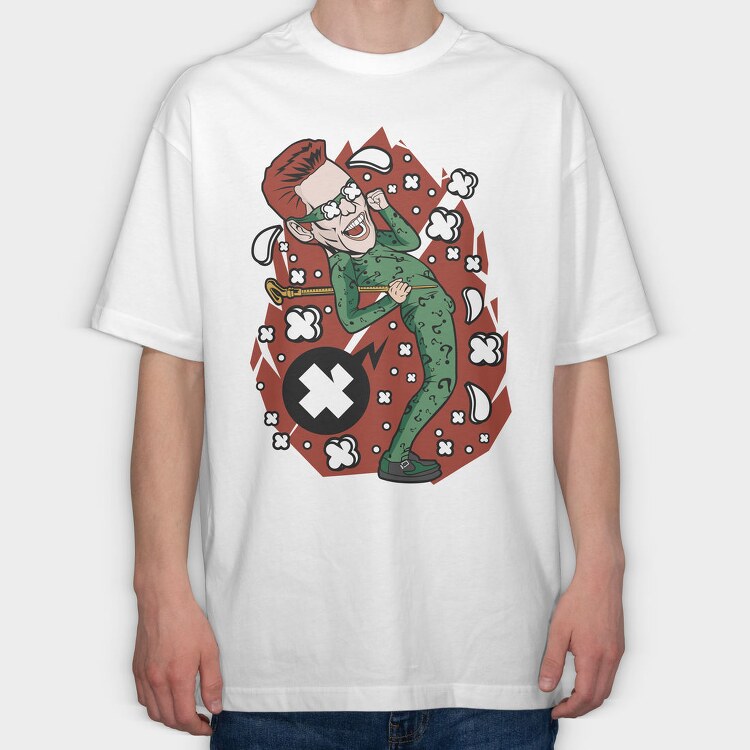 Question Mark Clown, Tricou Oversize Barbati (Unisex)
