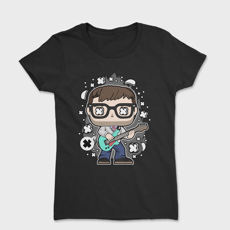 Rockstar Glasses Guitar, Tricou Femei