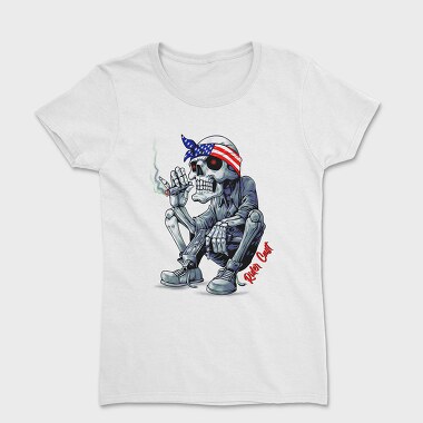Skeleton Smoker Flag Eyes Rider Cast, Tricou Femei
