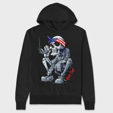 Skeleton Smoker Flag Eyes Rider Cast, Hanorac Oversize Barbati (Unisex)