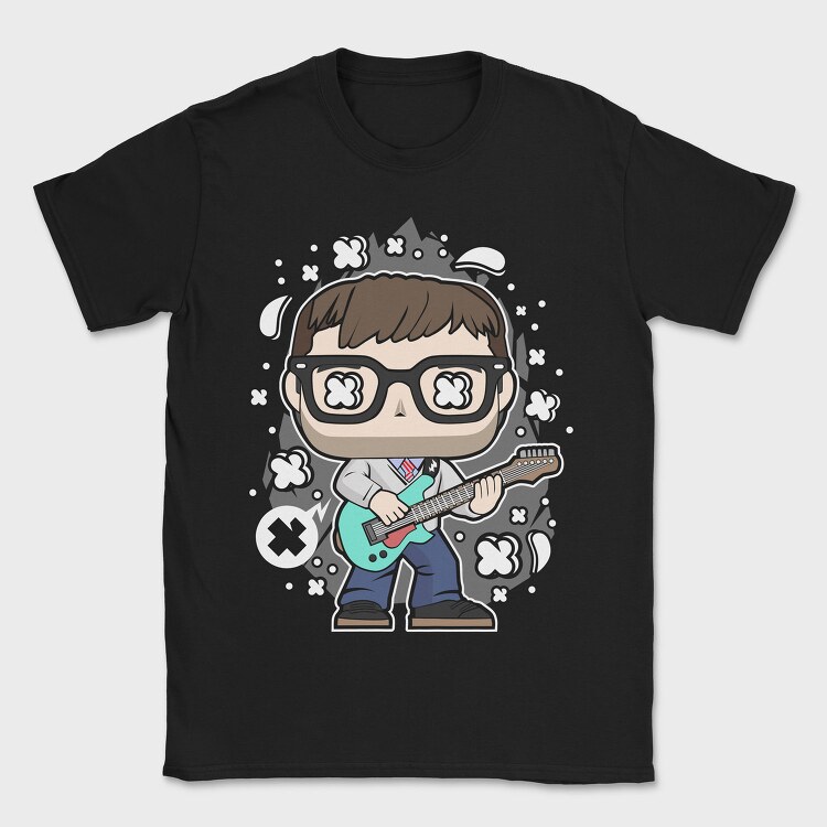 Rockstar Glasses Guitar, Tricou Barbati (Unisex)