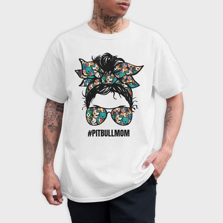 Pitbull Mom, Tricou Barbati (Unisex)