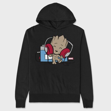 Groot Music Lover, Hanorac Oversize Barbati (Unisex)