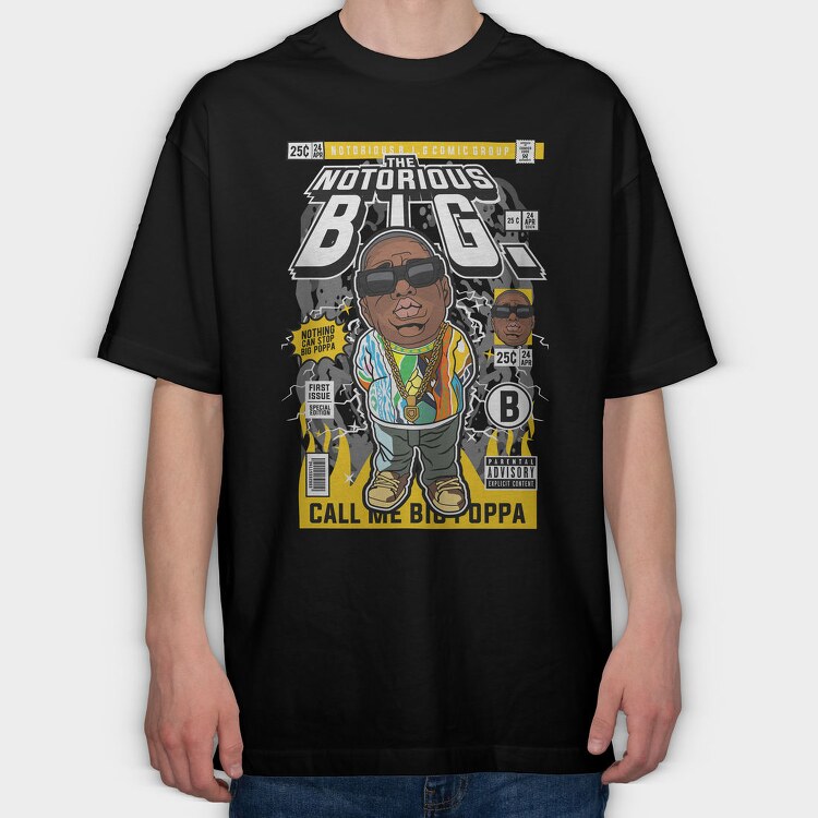 Notorious Big Poppa, Tricou Oversize Barbati (Unisex)