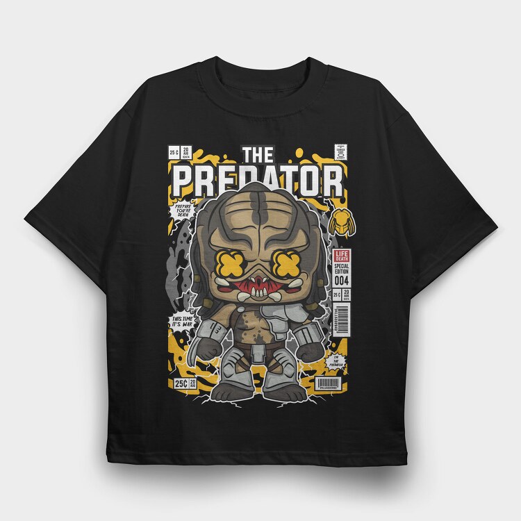 Predator X Comic Chibi, Tricou Oversize Barbati (Unisex)