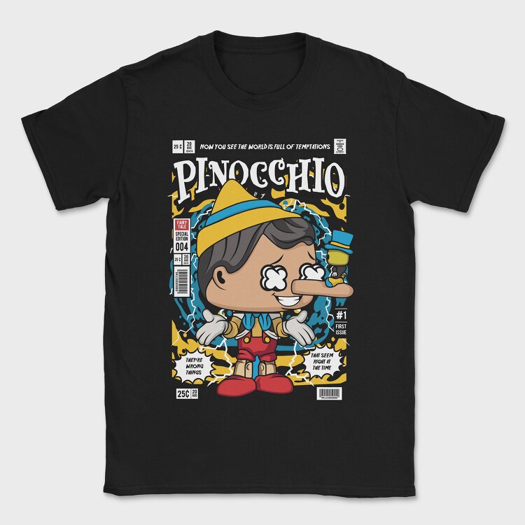 Pinocchio Pop Art, Tricou Barbati (Unisex)
