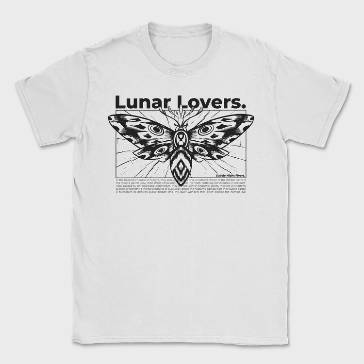 Flying Moth Lunar Lovers Tote, Tricou Barbati (Unisex)