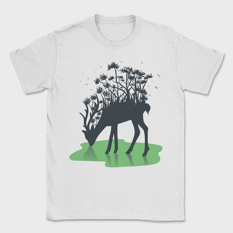 Forest Deer Silhouette, Tricou Barbati (Unisex)