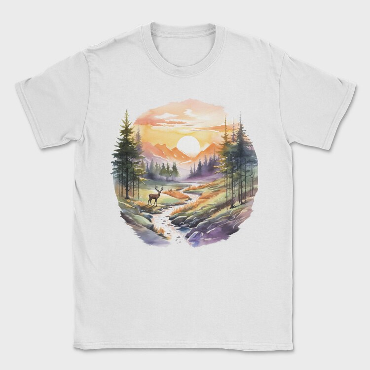 Forest Landscape Trees, Tricou Barbati (Unisex)