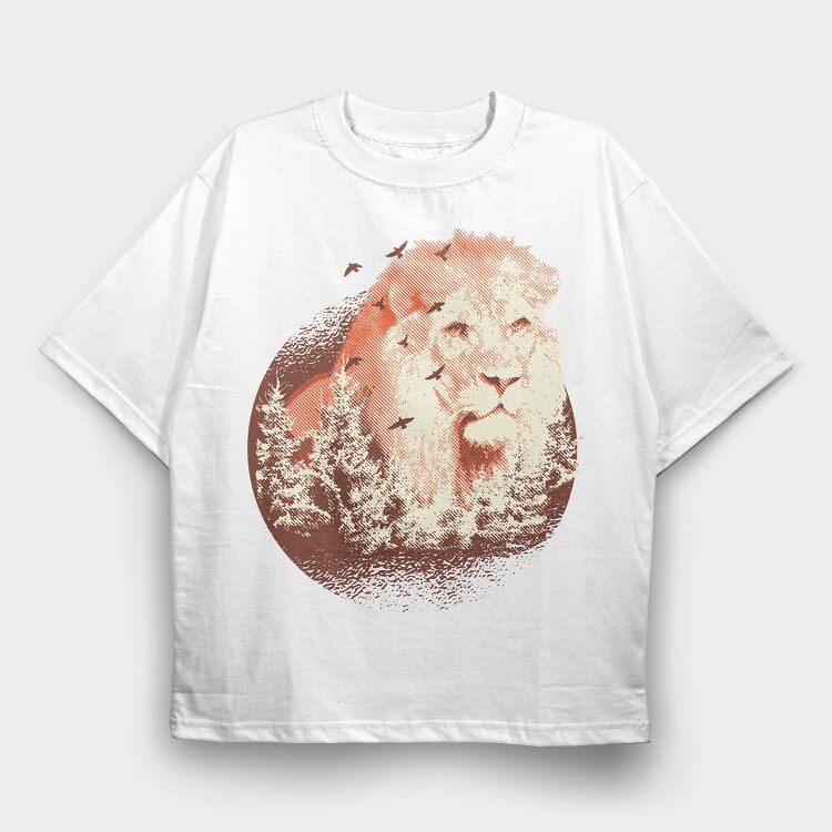 Forest Lion, Tricou Oversize Barbati (Unisex)