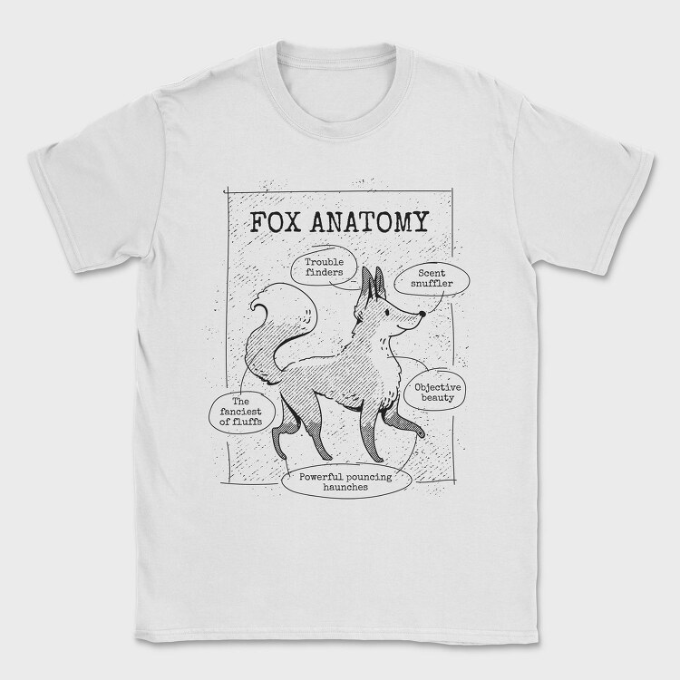 Fox Anatomy Cute Tote, Tricou Barbati (Unisex)