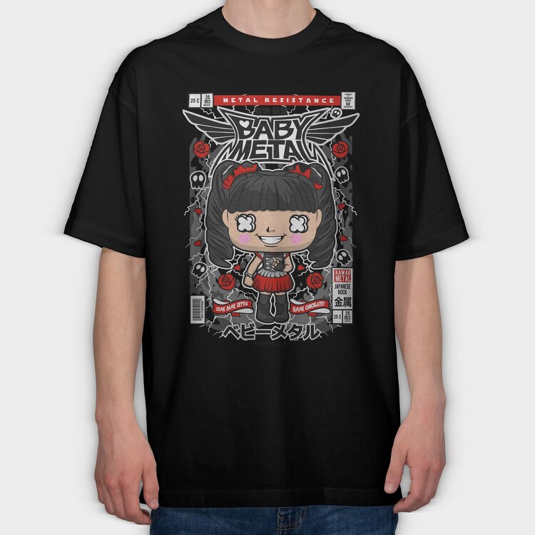 Metal Baby Kawaii, Tricou Oversize Barbati (Unisex)
