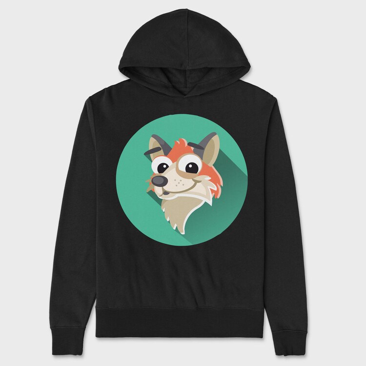 Fox Face Icon, Hanorac Oversize Barbati (Unisex)