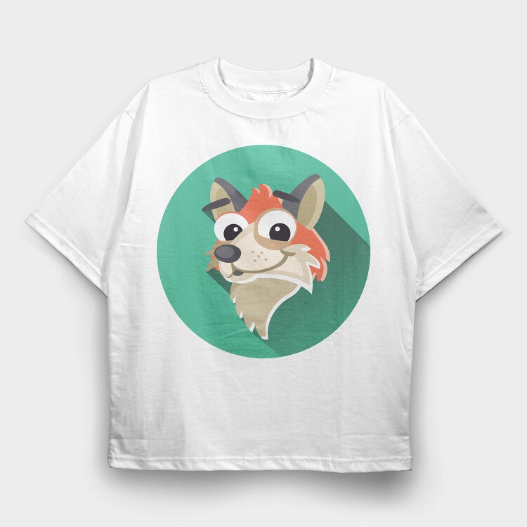 Fox Face Icon, Tricou Oversize Barbati (Unisex)