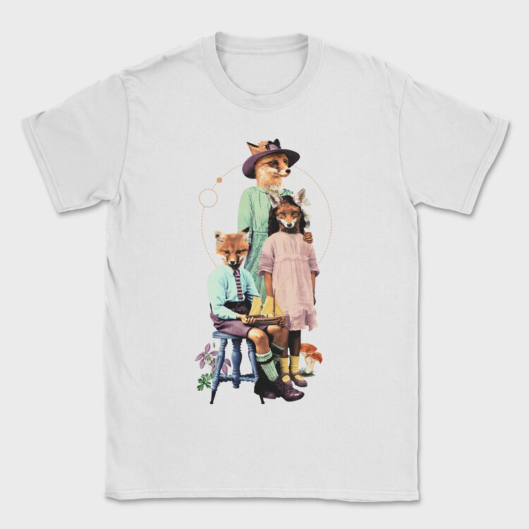 Fox Family Fancy Animals, Tricou Barbati (Unisex)