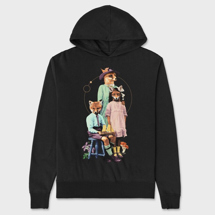 Fox Family Fancy Animals, Hanorac Oversize Barbati (Unisex)
