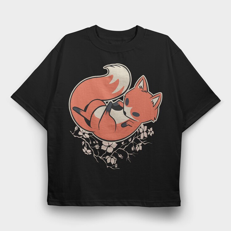 Fox Sakura, Tricou Oversize Barbati (Unisex)