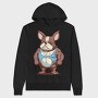 French Bulldog Cartoon Bodybuilder, Hanorac Oversize Barbati (Unisex)