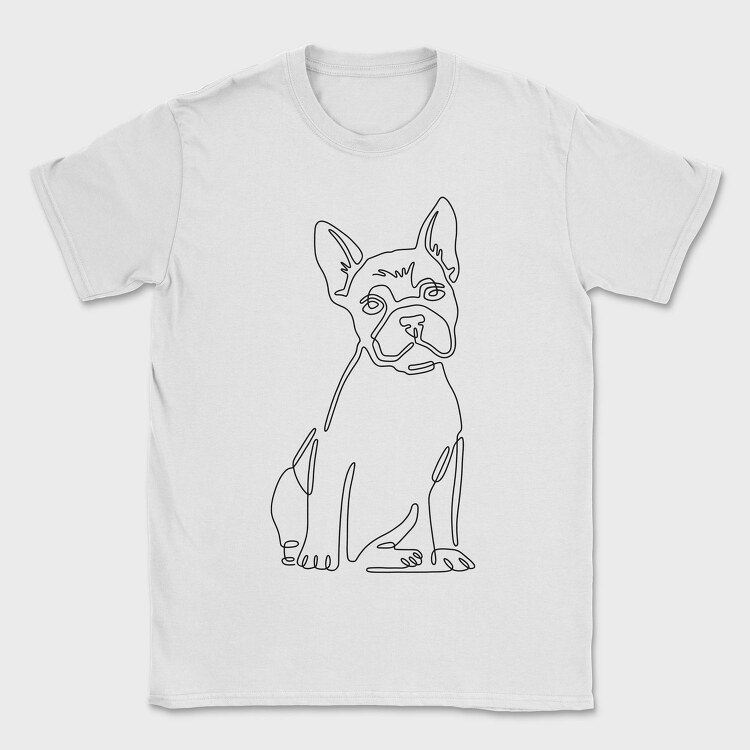 French Bulldog Continuous Line, Tricou Barbati (Unisex)