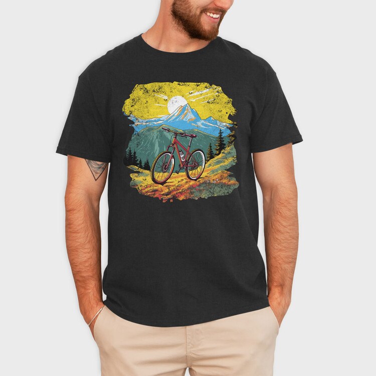 Mountain Bike Sun, Tricou Barbati (Unisex)