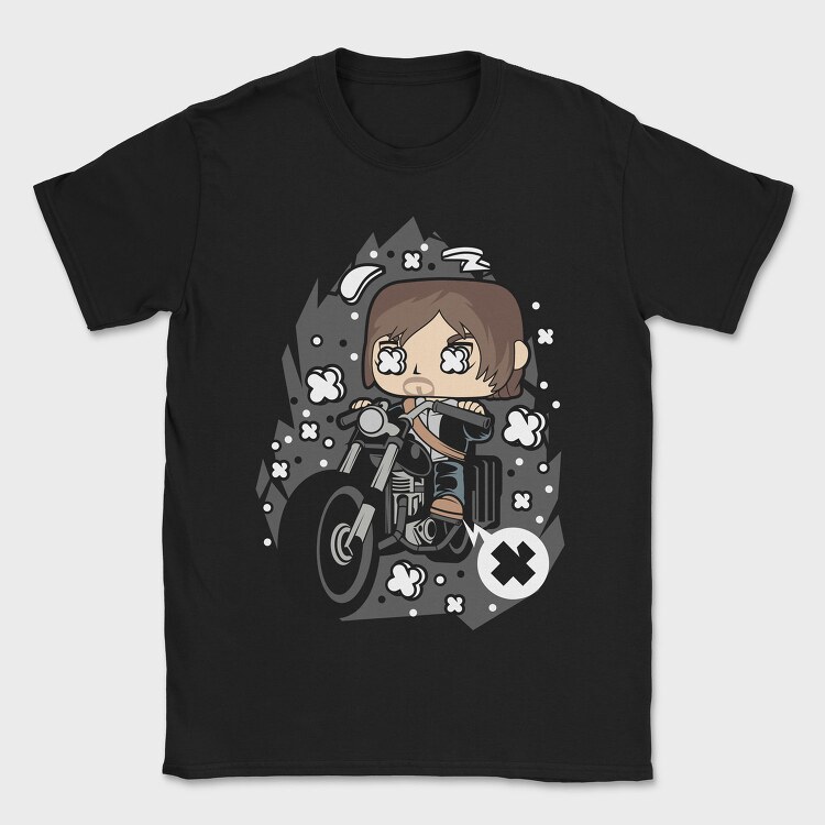 Motorcycle Chibi Rebellion, Tricou Barbati (Unisex)