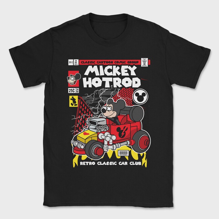 Mickey Hot Rod, Tricou Barbati (Unisex)