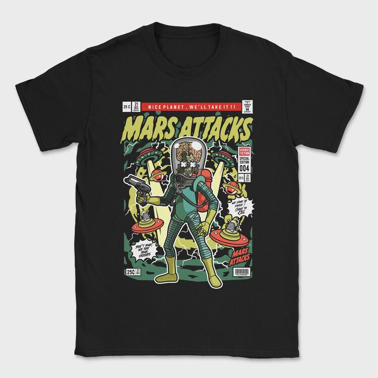 Mars Attack Alien, Tricou Barbati (Unisex)
