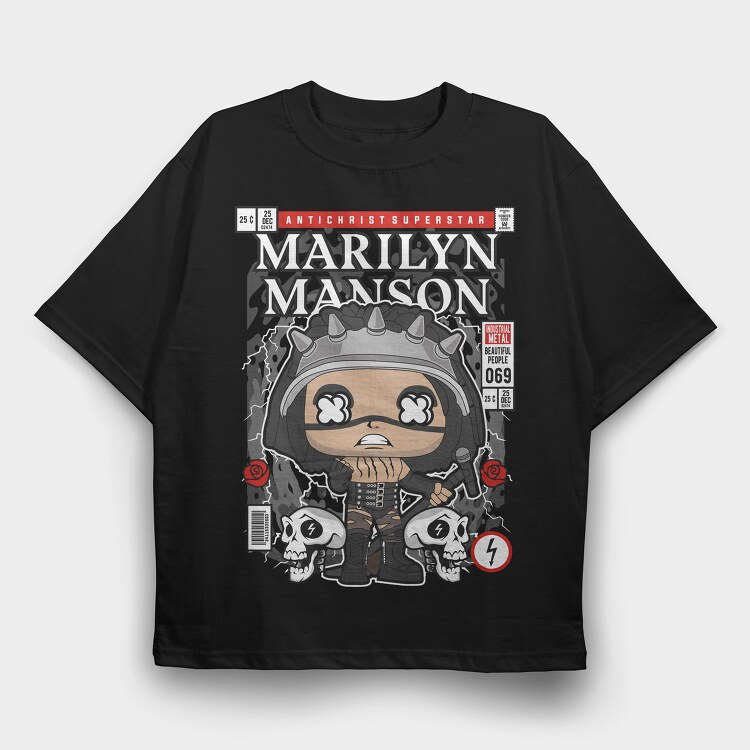 Mansons Edge, Tricou Oversize Barbati (Unisex)