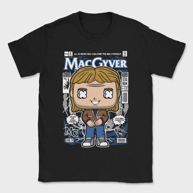 Macgyver Comic Pop, Tricou Barbati (Unisex)