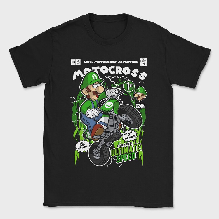 Luigi Motocross Adventure, Tricou Barbati (Unisex)
