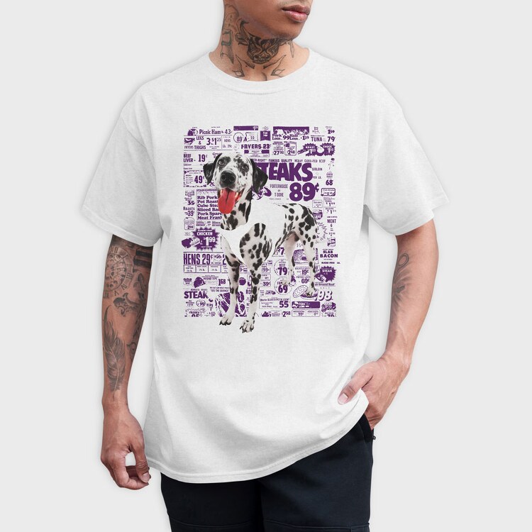 Newspaper Cutout Dalmatian, Tricou Barbati (Unisex)