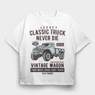 Classic Truck, Tricou Oversize Barbati (Unisex)