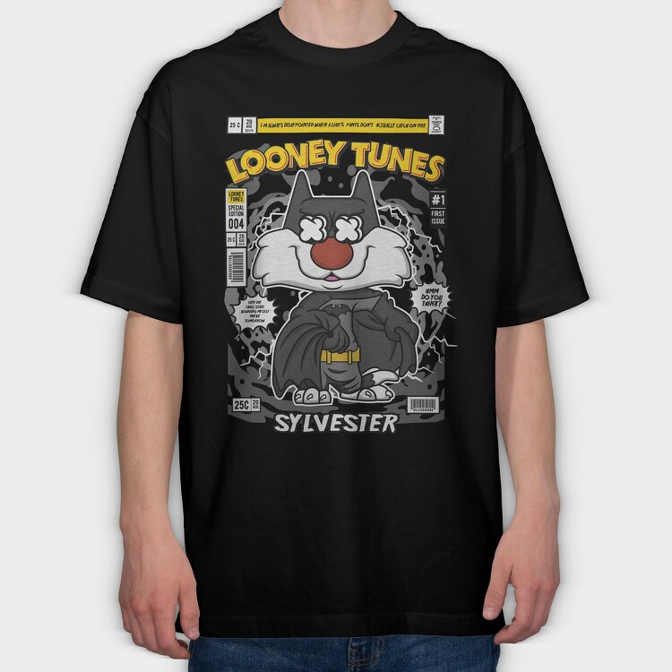 Looney Tunes Batman, Tricou Oversize Barbati (Unisex)