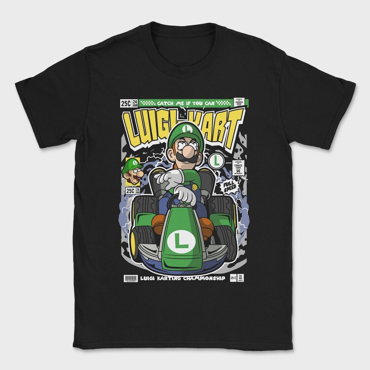 Luigi Kart Racing, Tricou Barbati (Unisex)