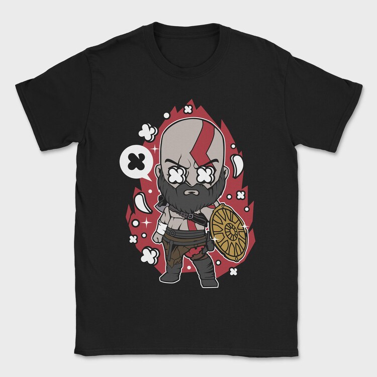 Kratos Warrior Chibi, Tricou Barbati (Unisex)