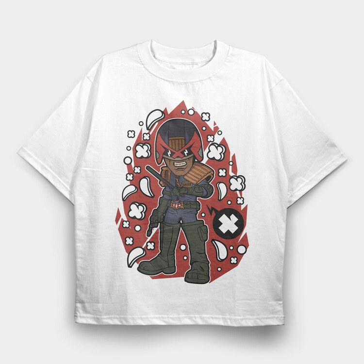 Judge Dredd Revolution, Tricou Oversize Barbati (Unisex)