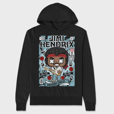 Jimi Hendrix Rock Star, Hanorac Oversize Barbati (Unisex)
