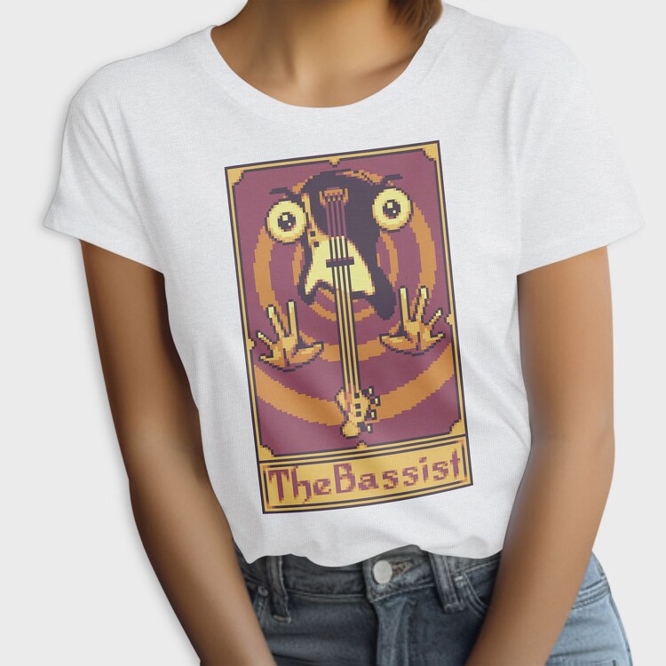 Pixelart Tarot Card the Bassist, Tricou Femei