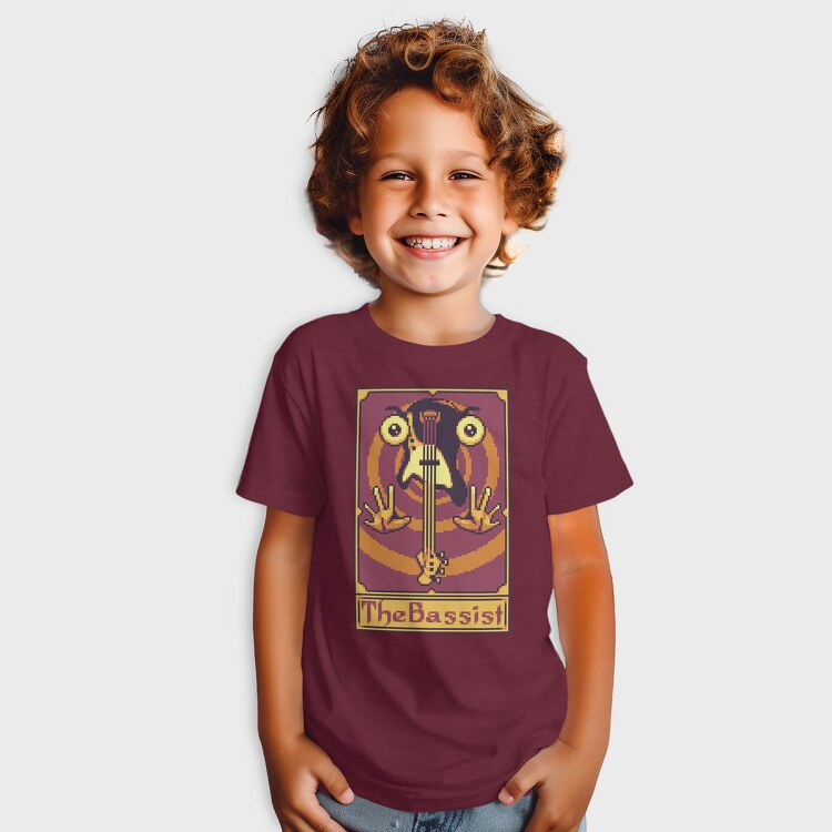 Pixelart Tarot Card the Bassist, Tricou Copii