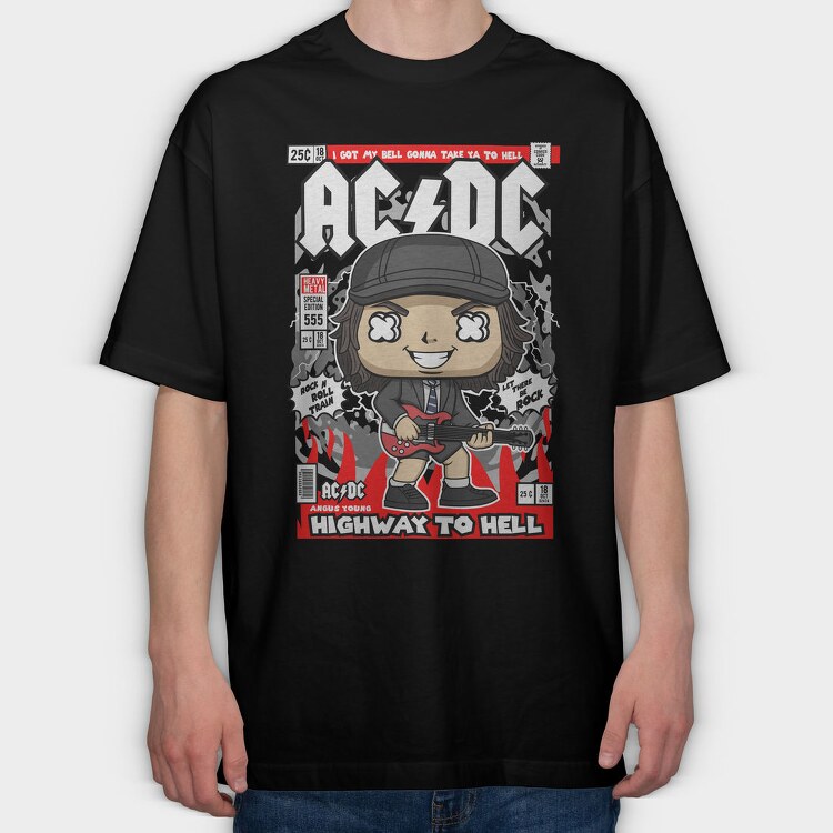 Highway To Hell Rockstar, Tricou Oversize Barbati (Unisex)
