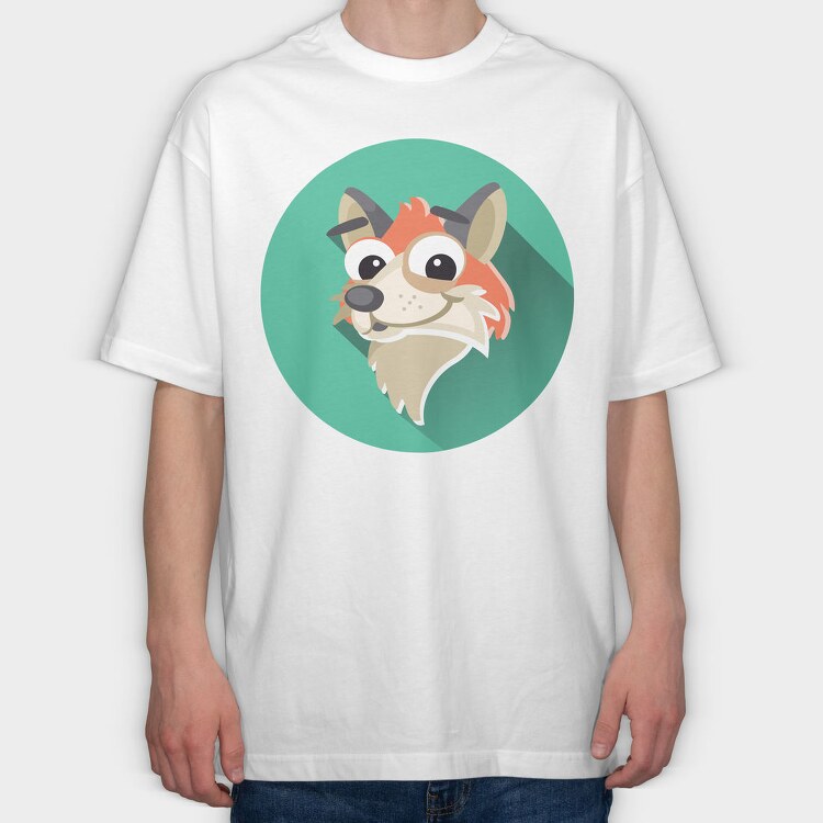Fox Face Icon, Tricou Oversize Barbati (Unisex)