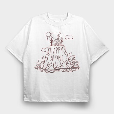 Mountain House, Happy Alone, Tricou Oversize Barbati (Unisex)