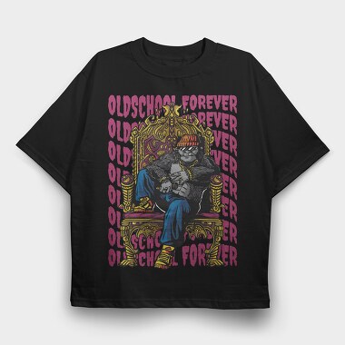 Oldschool Forever King, Tricou Oversize Barbati (Unisex)