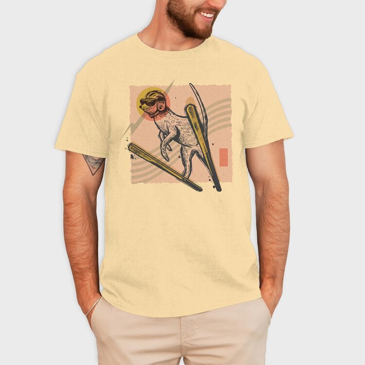 Meerkat Ski Jumping, Tricou Barbati (Unisex)