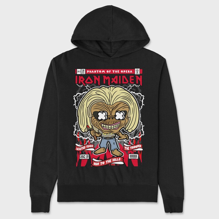 Iron Maiden Comic Tee, Hanorac Oversize Barbati (Unisex)