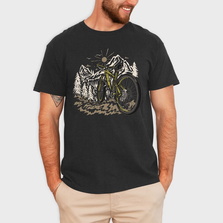 Mountain Bike, Tricou Barbati (Unisex)
